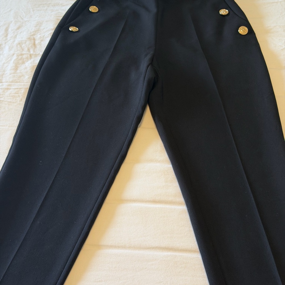 Zara Black Elastic Waist Trousers